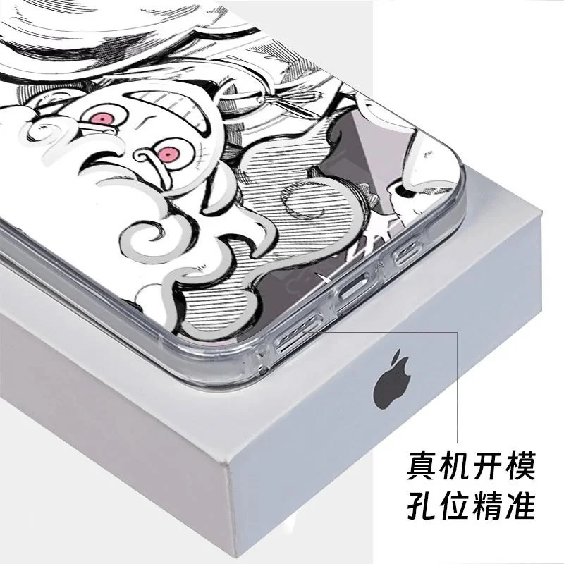 ثلاثية الأبعاد قطعة واحدة القرد د. لوفي قضية الهاتف آيفون 17 16 15 14 13 12 11 برو ماكس زائد الهواء ميني جير 5 نيكا قطعة واحدة أنيمي غطاء