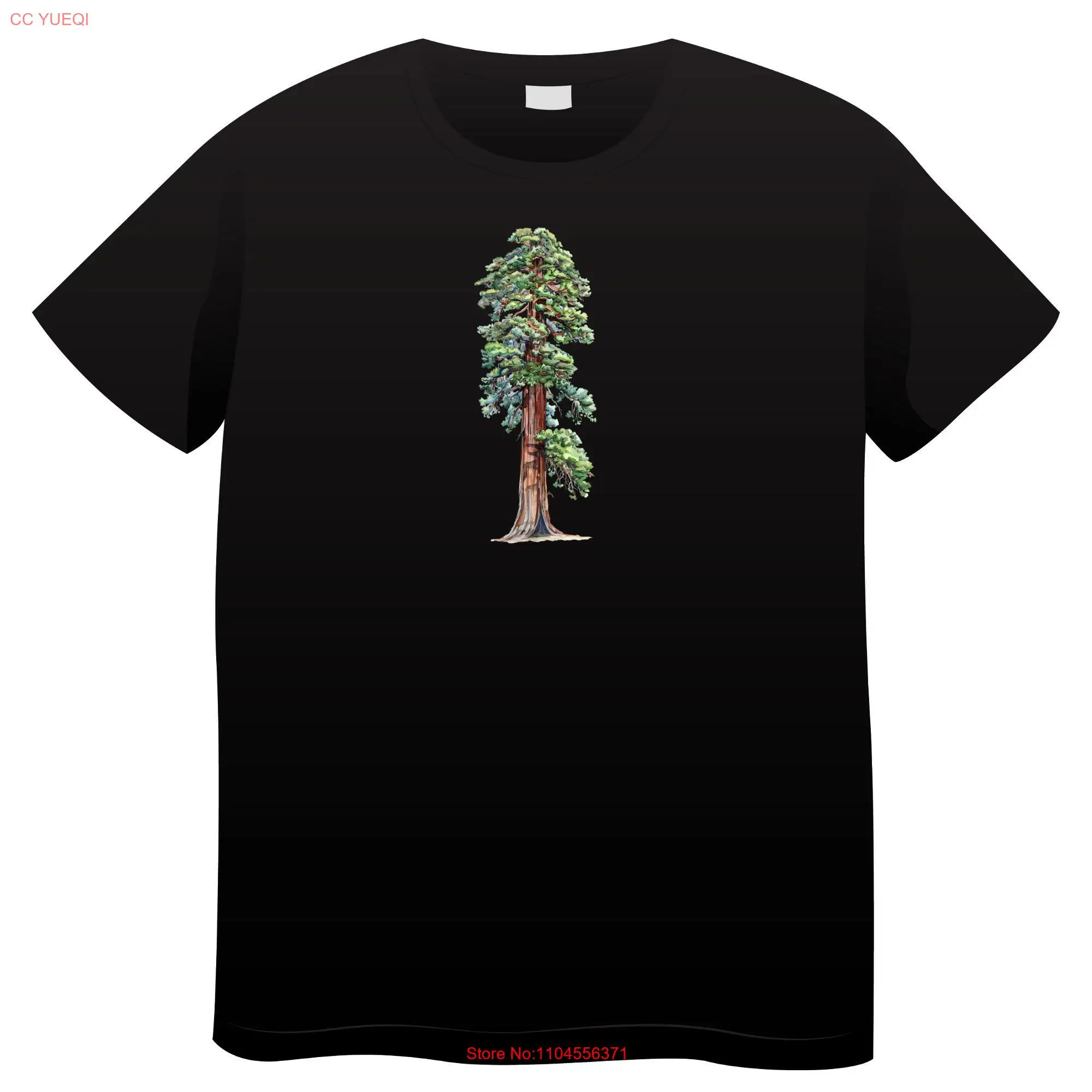 Sequoia Motif T Shirt Personalizable long or short sleeves