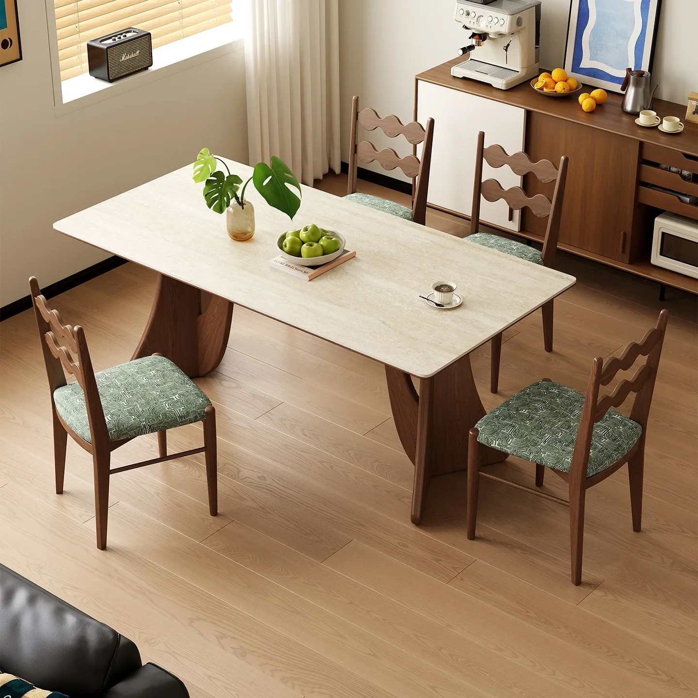 Delifeng slate medieval rectangular ash vintage style dining table
