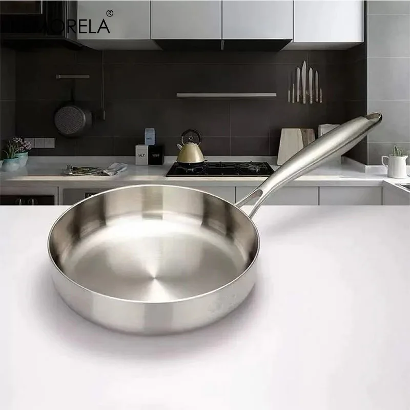 316 Stainless Steel Frying Pan Wok NonStick Pan Fried Steak Pot Uncoated Kitchen Cookware For Gas Stove and Induction Cooker Wok