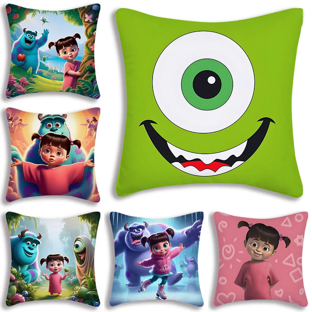 Pillow Covers Cartoon Monsters, Inc.Disneys Sofa Decorative Home Double-sided Printing Short Plush Cute Cushion Cover