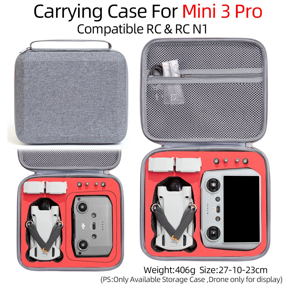 Mini 3 Pro/DJI RC N1 Square Portable Carrying Case Travel Shoulder Bag Waterproof Shockproof For Dji Mini 3 Pro Drone Accessorie