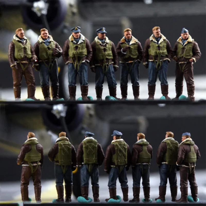 

1/72 Scale British Air Force Bomber Squadron Soldiers 7 Simulation Resin Model Collcetion Gifts Display Suitable For Tank Scenes