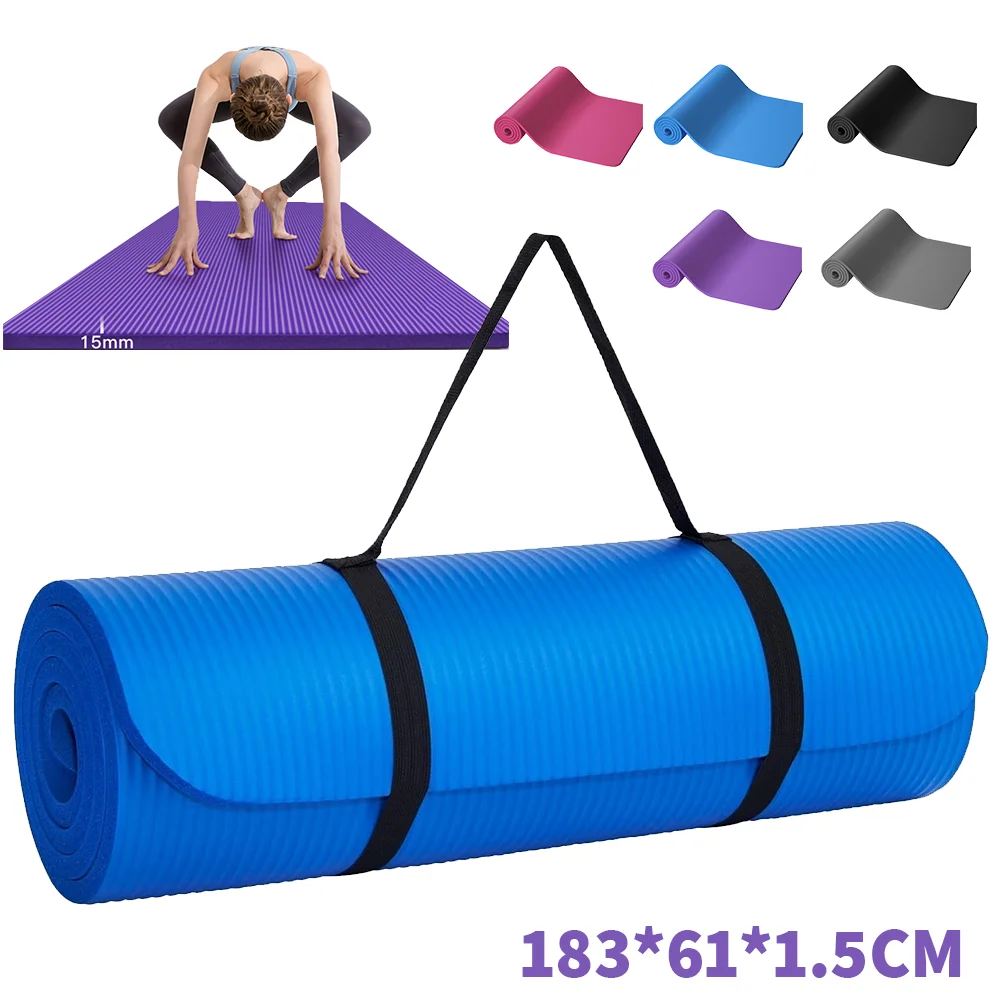 Yoga Mat Pilates Fitness Mat NBR Non Slip Yoga Cushion Travel Fitness Exercise Pad for Women Home Gym Floor Workout Gym Exercise