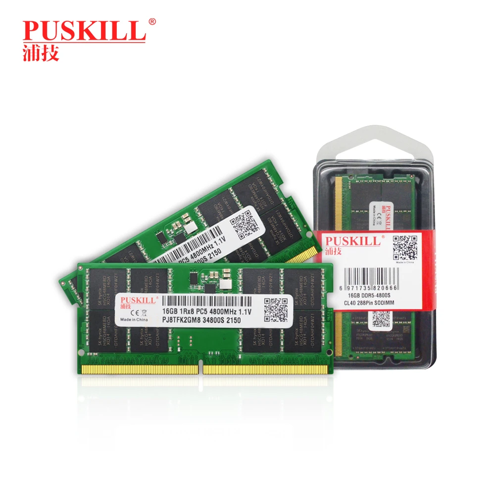 Puskill Sodimm Memoria  ddr5 16gb 4800Mhz  34800S Laptop RAM Computer Memory