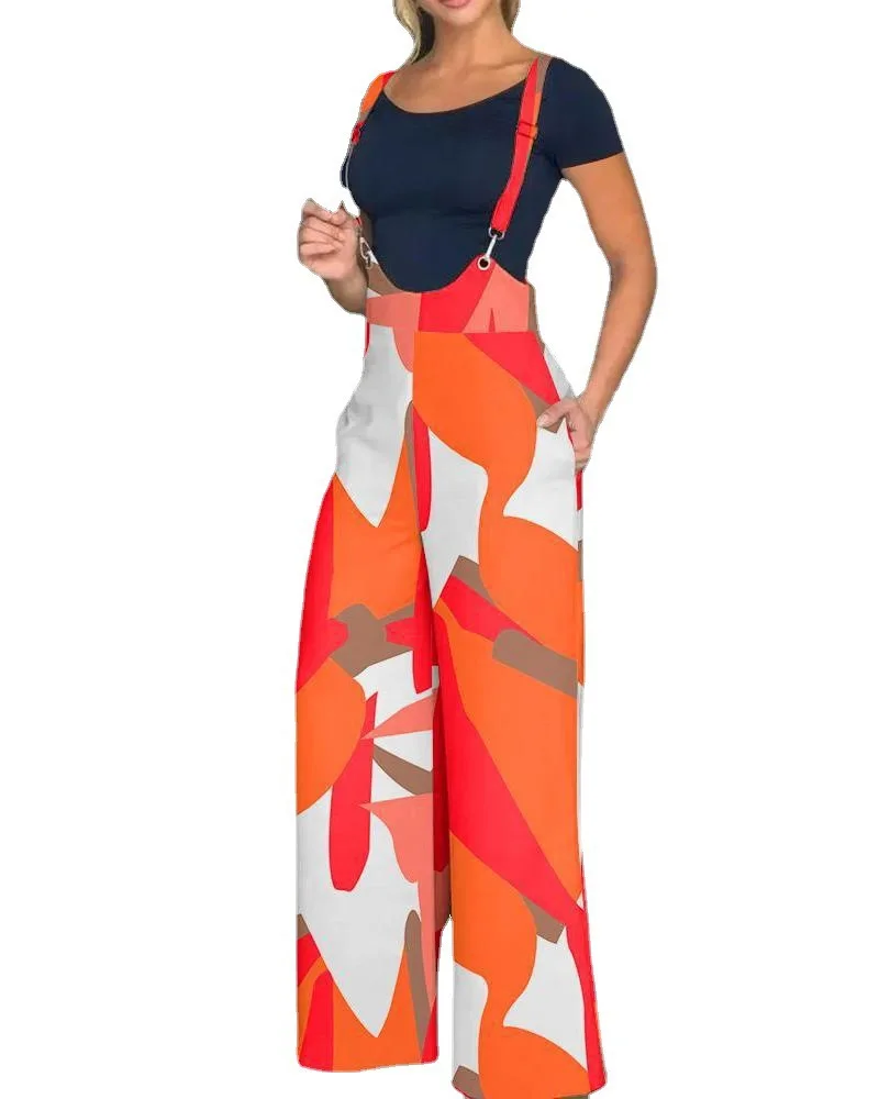 Tuta a gamba larga stampata Faionable Abbigliamento da donna 2023 New Sle Independent Cross-Border Online Store a vita media Lunga Pa...