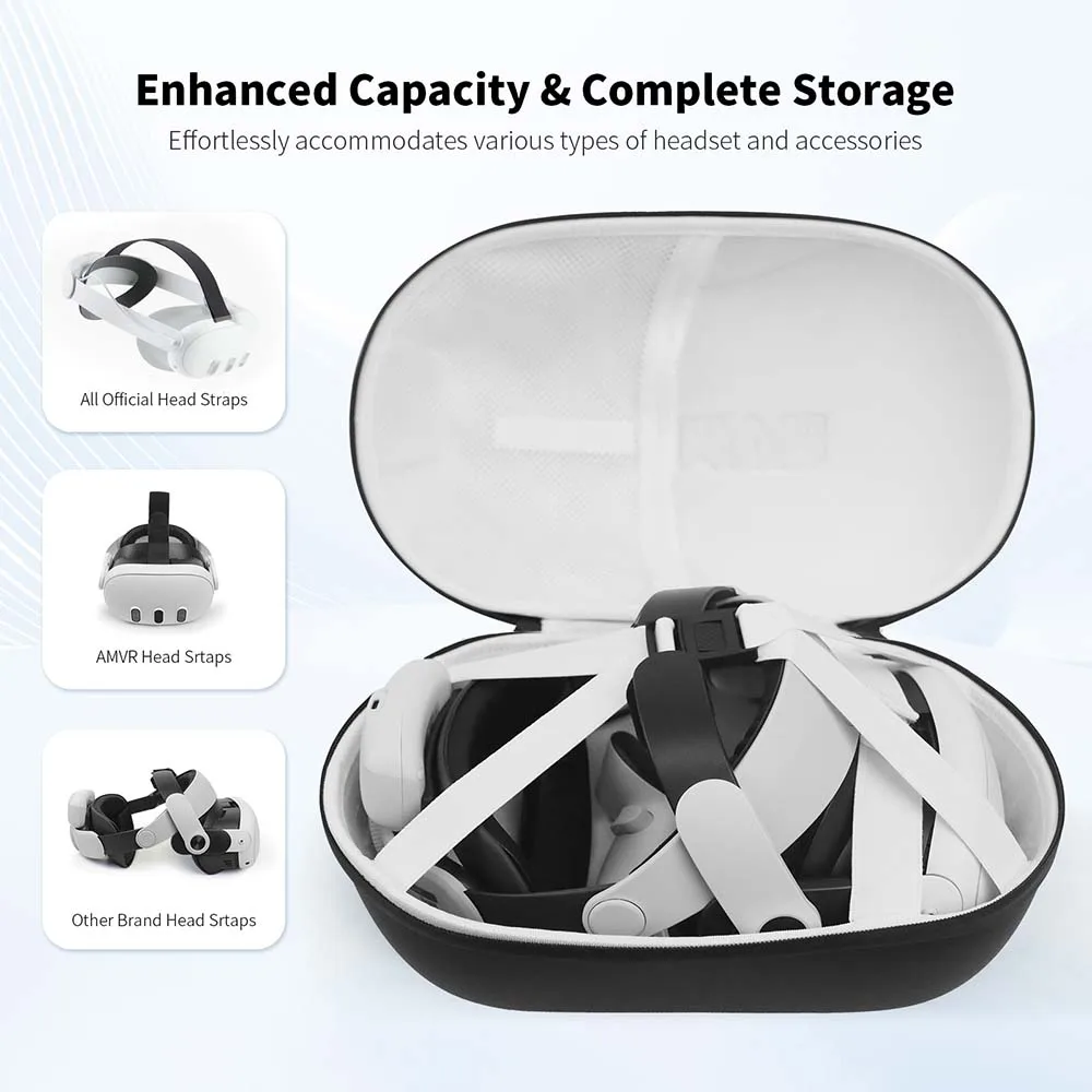 New Portable Carrying Case For Meta Quest 3S Travel Case VR Storage Bag For Oculus Quest 3/2/1 PU Leather EVA Bag VR Accessories