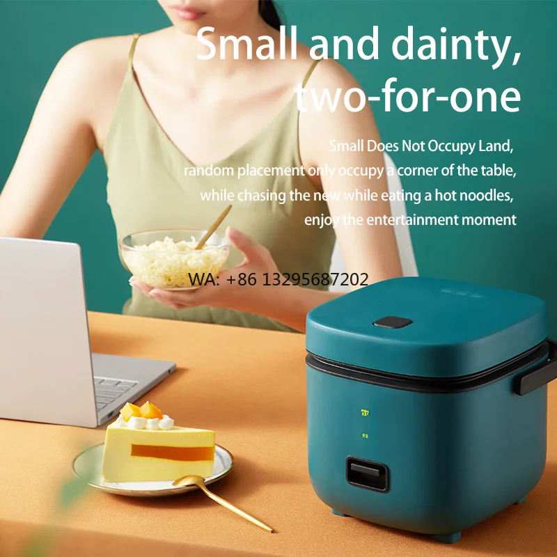 

2pieces Mini Multifunctional Electric Rice Cooker For 1-2 People Smart Home-Use Plastic Rice Cooker With Measuring Cup For House
