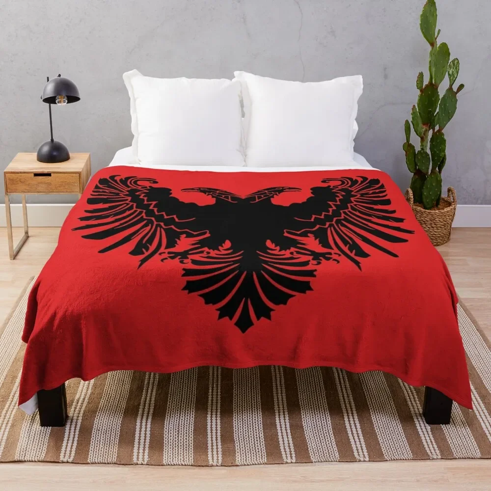 Albanian Flag Throw Blanket Bed covers Loose Camping Blankets