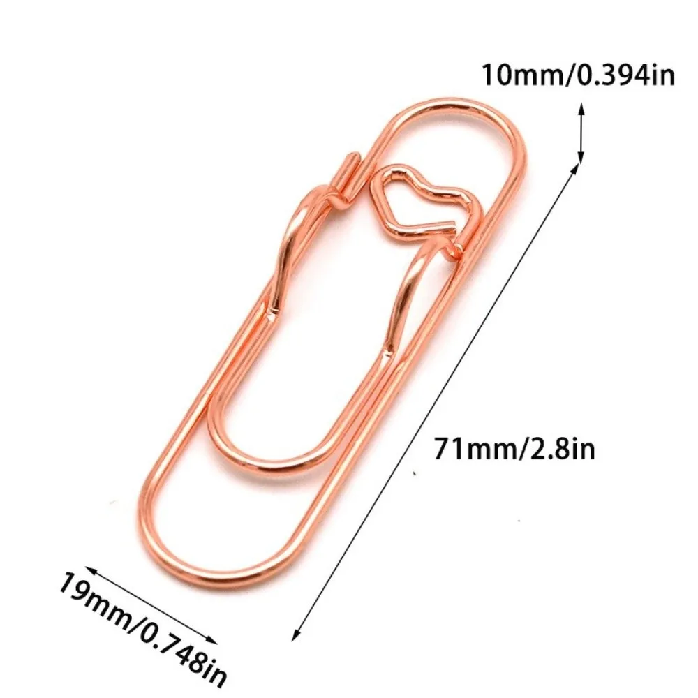Klip Kertas Model Hati Multifungsi dari Logam, Penjepit Kertas Bentuk Hati untuk DIY, Pemisah Tiket, Penanda Halaman, Alat Tulis