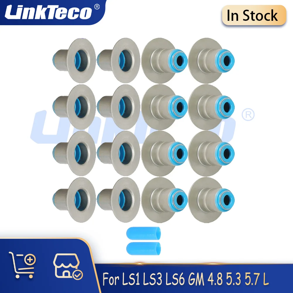 Sellos de válvula FKM LS1 LS3 LS6 313 x 500 con revestimiento metálico para motores 4.8L 5.3L 5.7L 6.0L de GMC, Hummer, Cadillac TOP HAT
