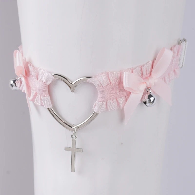 Nowy seksowny pierścionek na udo Bowknot Lace Elastic Leg Ring Cross Heart Bow Leg Loop Wedding Bride Leg Garter Belt Cosplay Party Accessori