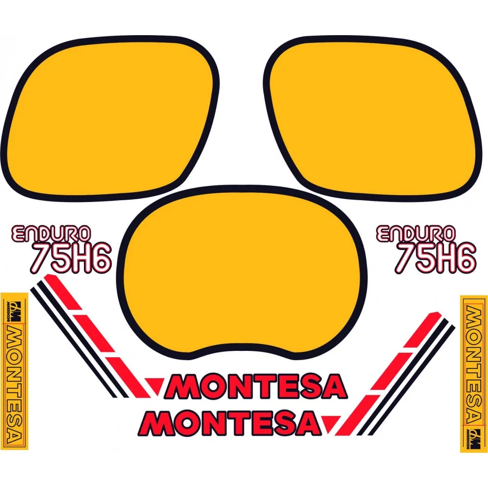 Complete set of classic motorbike compatible stickers  MONTESA Enduro 75 H6