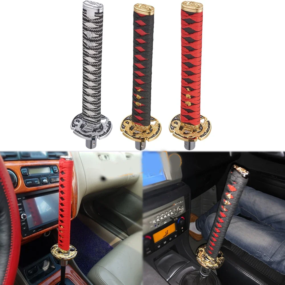 10/15/20cm Universal Katana Samurai Sword Gear Shift Knob Warrior Series Manual Stick Shift Knob with 4 Adapters Fits Most Car