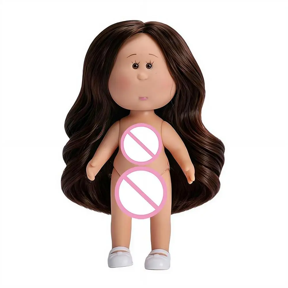 14cm Mini-Kartoffelpuppe mit 5 beweglichen Gelenken, DIY Vinyl-Süße Puppen, Spielzeug mit lockigem Haar, 14cm Vinylpuppe mit Bohnenaugen, dunkelhäutige Anziehpuppe – Detail 19