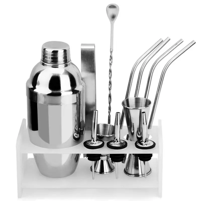 New 350/550ml Stainless Steel Cocktail Shaker Mixer Rack Kit Bar Bartender Tool Set