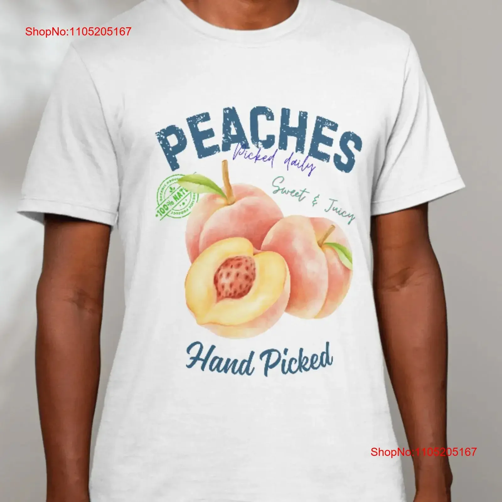Vintage Fruit Peach Hand Picked Peaches T Shirt Summer  vintage Washed designer clothes graphic Unisex Breathable homme fashion