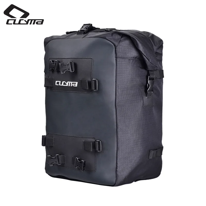 CUCYMA Waterproof Motorcycle Backpack 30L Rear Seat Tail Bag Roll Top Luggage for Touring Travel