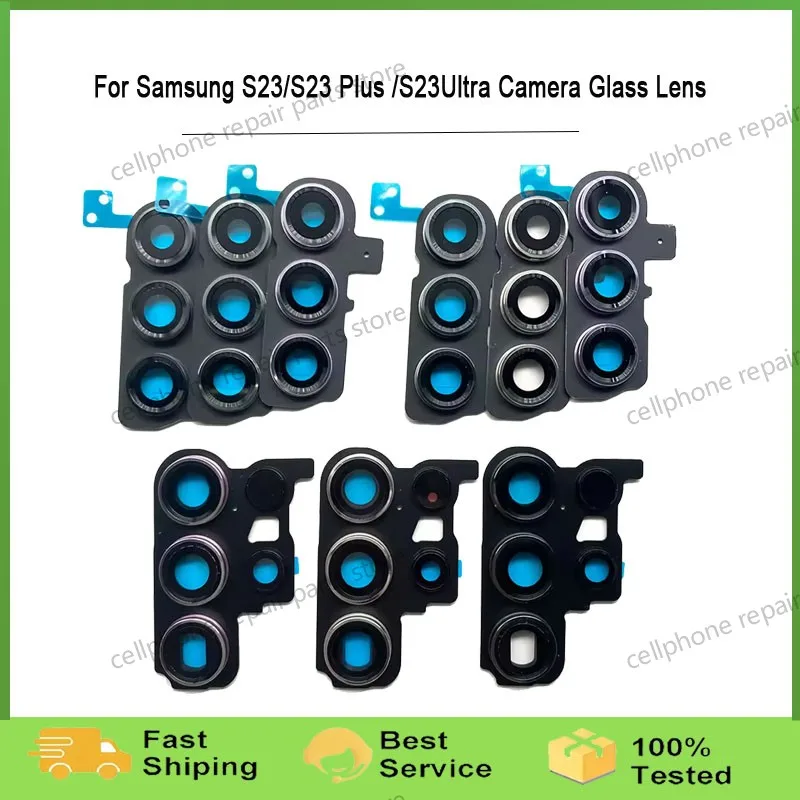 High Quality Mobile Phone Housing Back Camera Glass Lens Cover Housing Frame Holder For Samsung S23 / S23 Plus / S23 Ultra