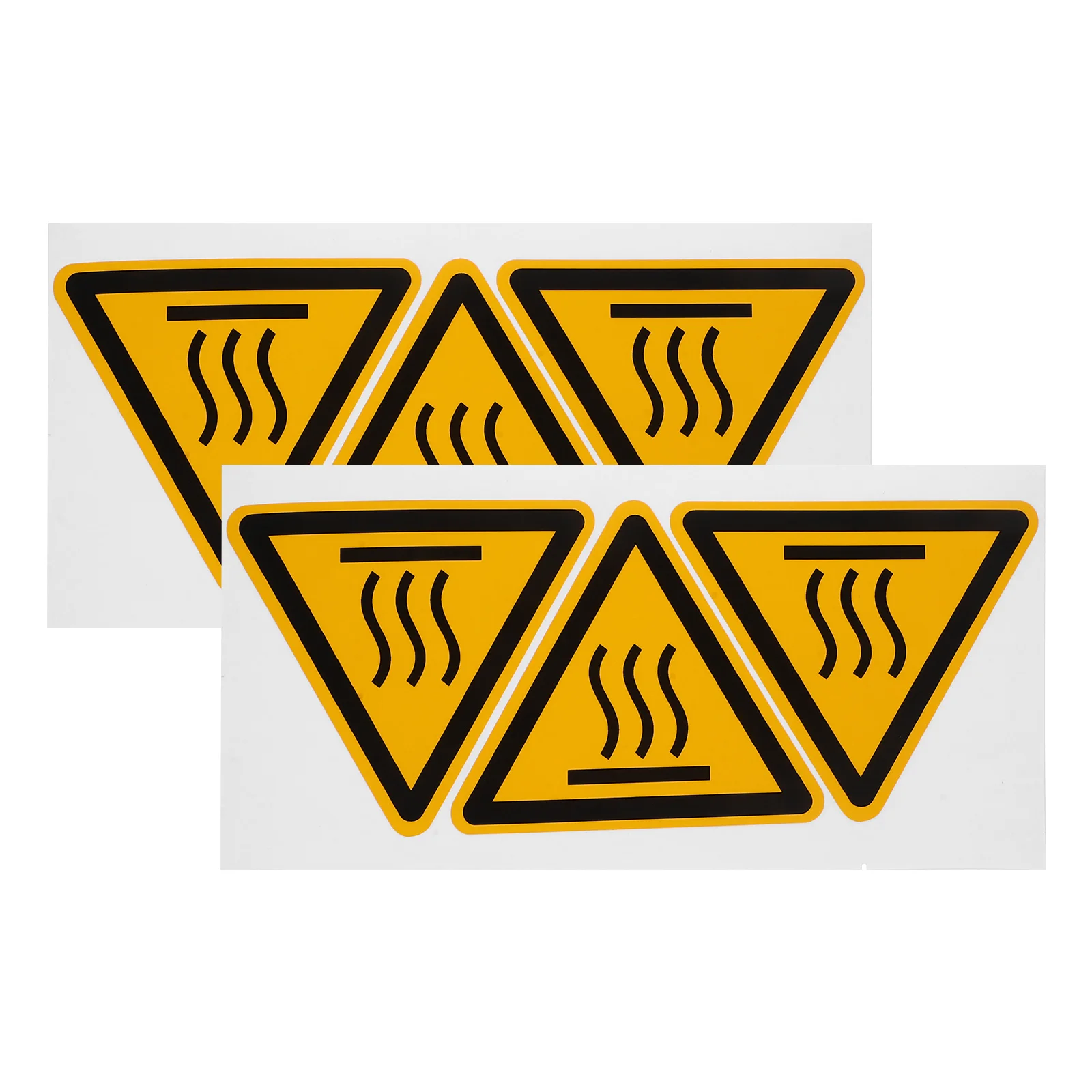 6pcs Warning Label Stickers 100mm High Temperature Safety Signs Equipment Decals Bright Patterns Caution Hot Surface