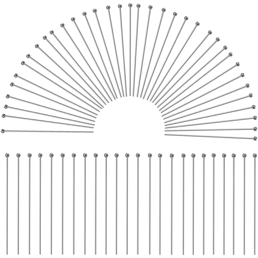 

1 коробка, 400 шт., Φ 50 мм, булавка на голову из нержавеющей стали 304, драгоценности, прямые булавки, булавки для ювелирных изделий, булавки для сережек