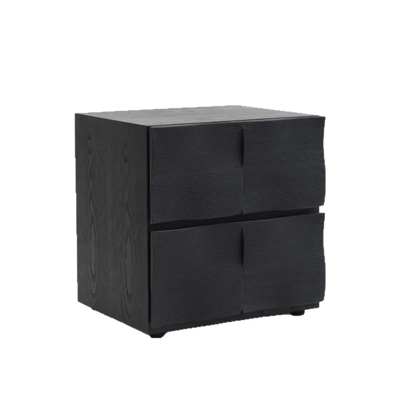 Black walnut bedside table, water ripple bedroom locker, creative combination cabinet