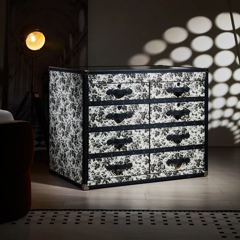 Cloakroom Island Cabinet Jewelry with Lock Fingerprint French Retro