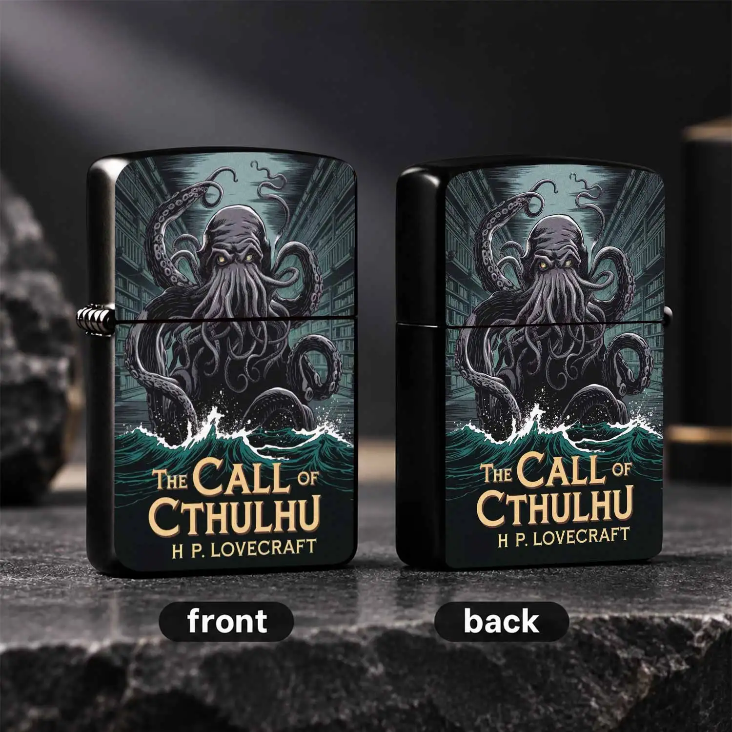 Retro Cthulhu Themed Lighter, H.P. Lovecraft Call Of Cthulhu Art Pattern Portable Igniter, Creative Exquisite Decor Accessory, Ideal Present For Literature Lovers For Home Outdoor Travel Daily Multi-Scene Usage A Humorous And Interesting Li