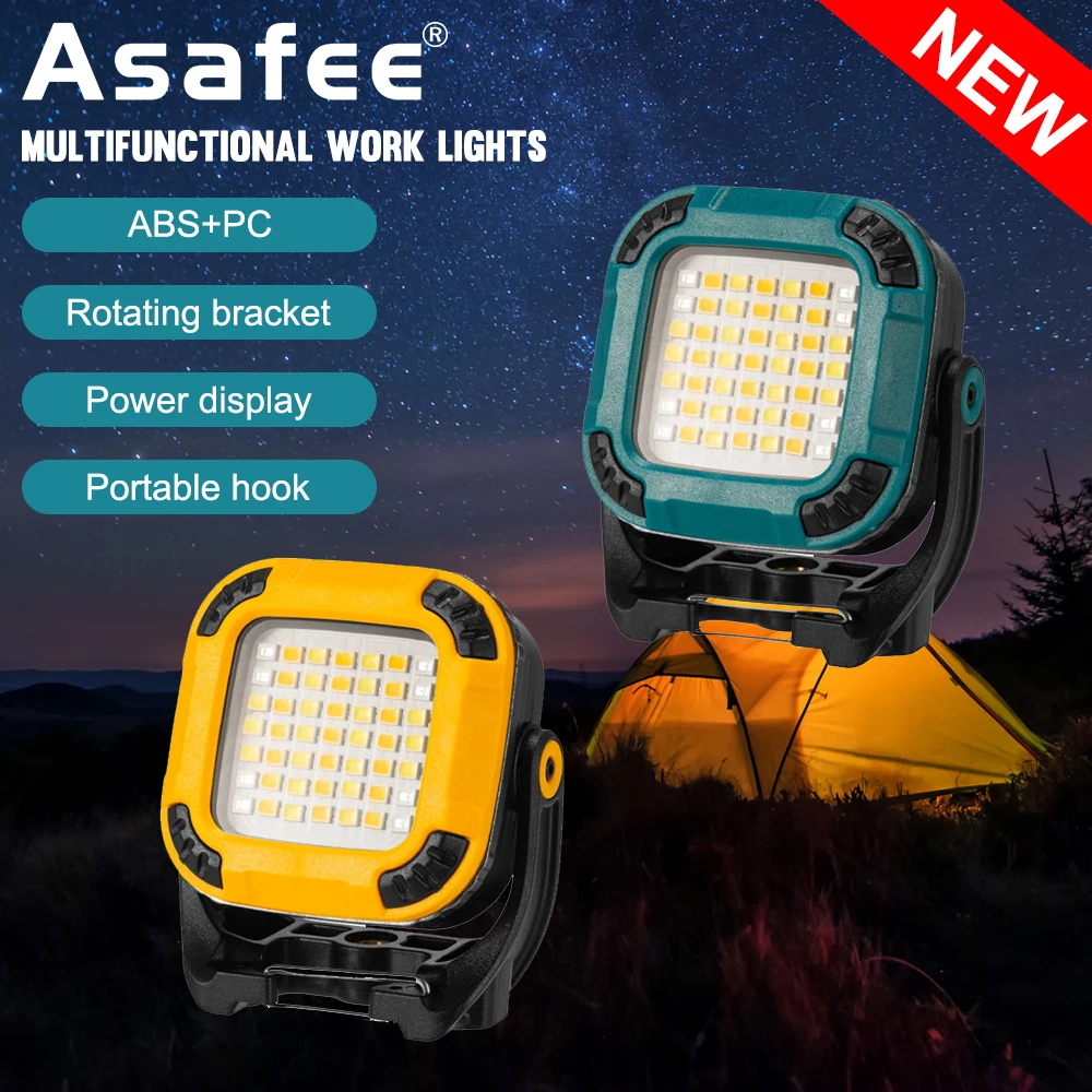 

Asafee W8129-2 Power Mini Camping Light Portable Strong Work Light Latern Hook Magnetic Tail Flashlight Outdoor Daily Emergency