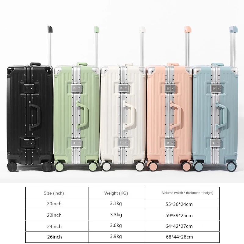 20/22/24/26 Inch Travel Suitcase Rolling Luggage Aluminum Frame Trolley Case With wheels Carry-on Luggage with Cup holder