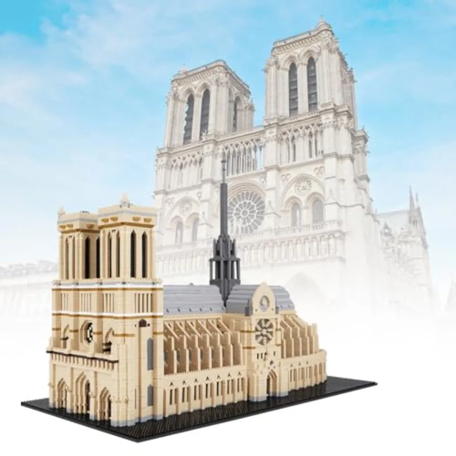 Bouwstenen Architectuur Notre Dame de Paris Model Micro Mini Blokken Creatieve bouwstenen Set 7380-delig