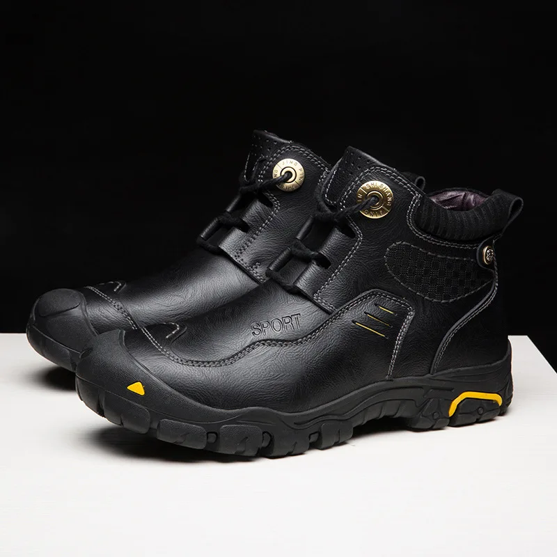 Zapatos de montar en motocicleta para hombre, botas Martin de cuero anticolisión, impermeables, talla 40-46