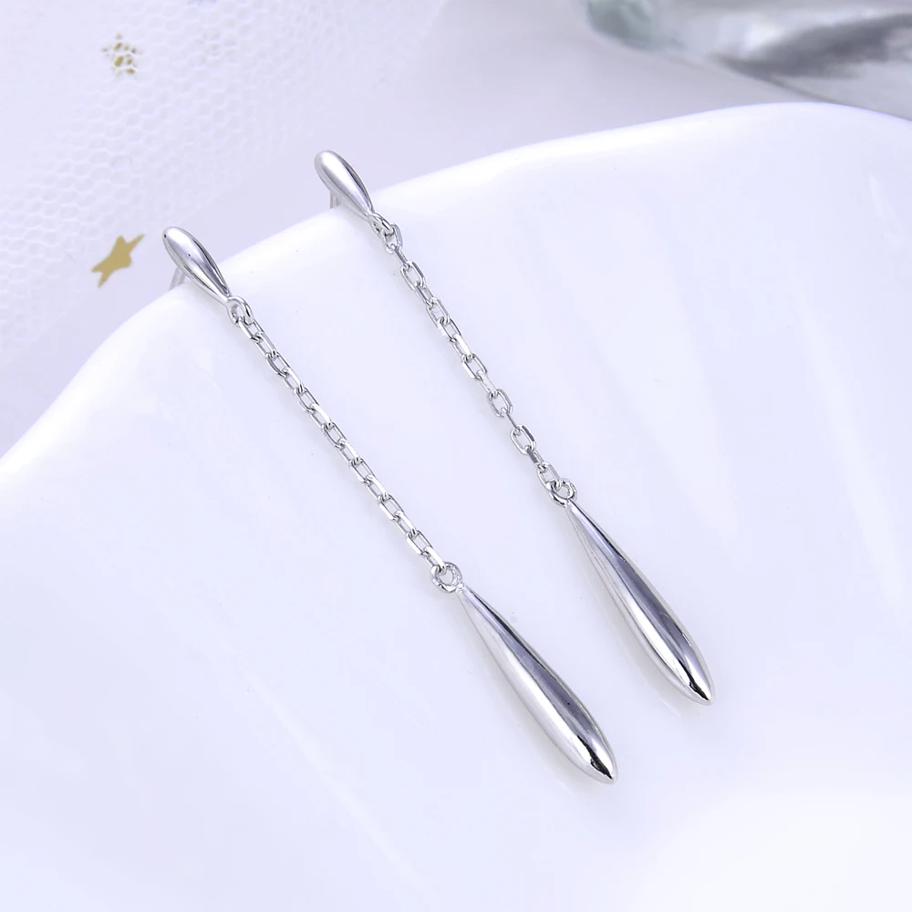 

925 Silver Jewelry Minimalist Water Drop Earrings for Women Popular Daily Wear Party Accessory Female Fashion Earring