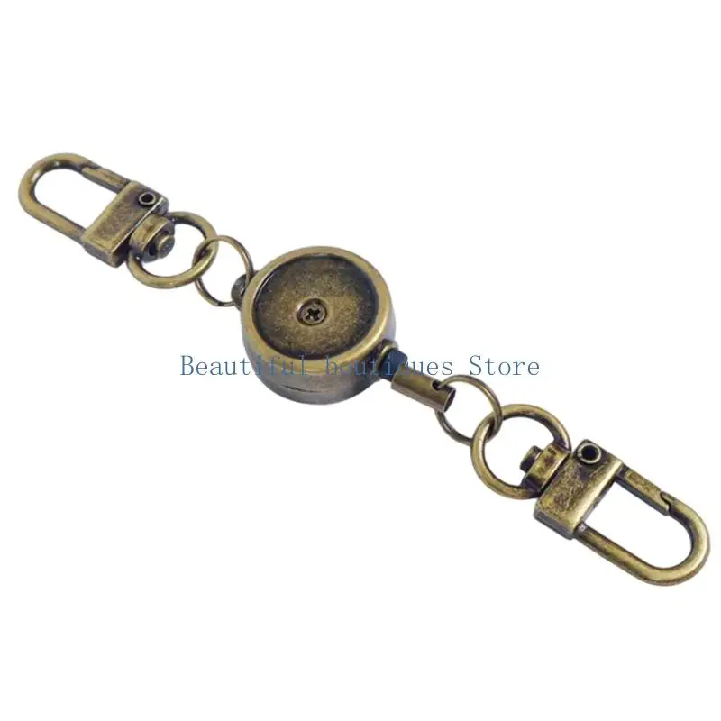 U4LF Compact Double Buckle Keychain Easy-to-Pull Buckle Rope Keyring For Purse Backpack Keys Easy Hanging Detach