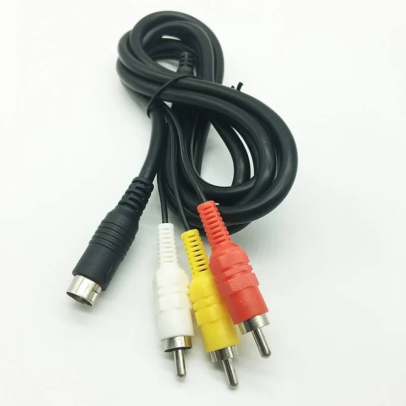 10Pcs 1.8M 3RCA to 9 pin Nickel Plated Plug Game Retro-bit AV RCA Audio Video Cable for Sega Genesis 2 3 II III Connection Cord