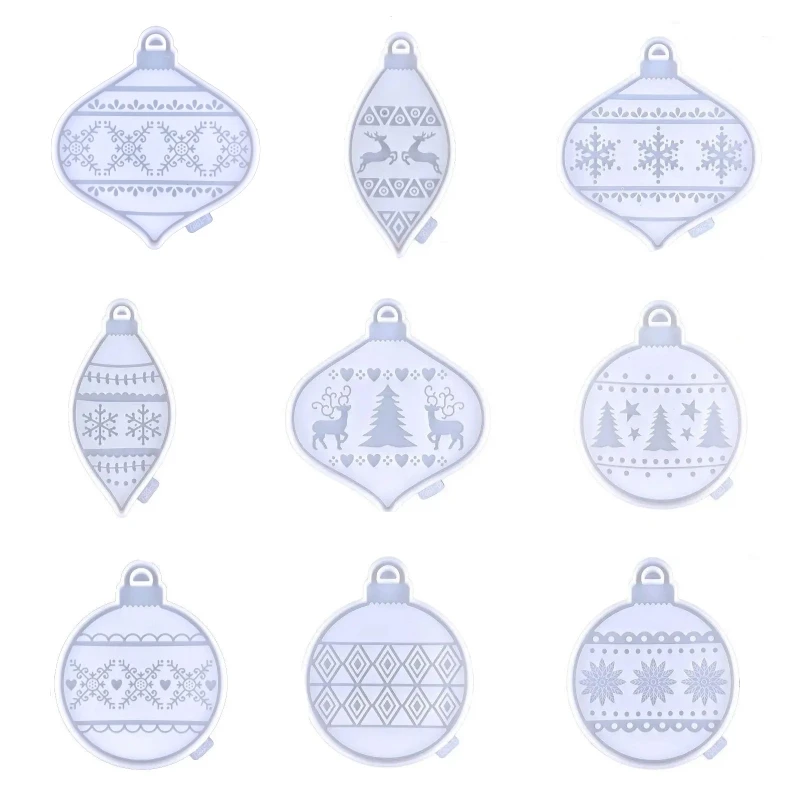 

M2EA DIY Glossy Christmas Decor Keychain Silicone Charms Mould Resin Epoxy Jewelry