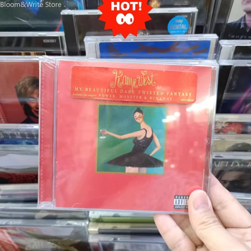 CD Retro de Música de Kanye West, Álbum My Beautiful Dark Twisted Fantasy, Disco Compacto, CD para Cosplay, Walkman, Reproductor de Música para Auto, Bandas Sonoras, Caja