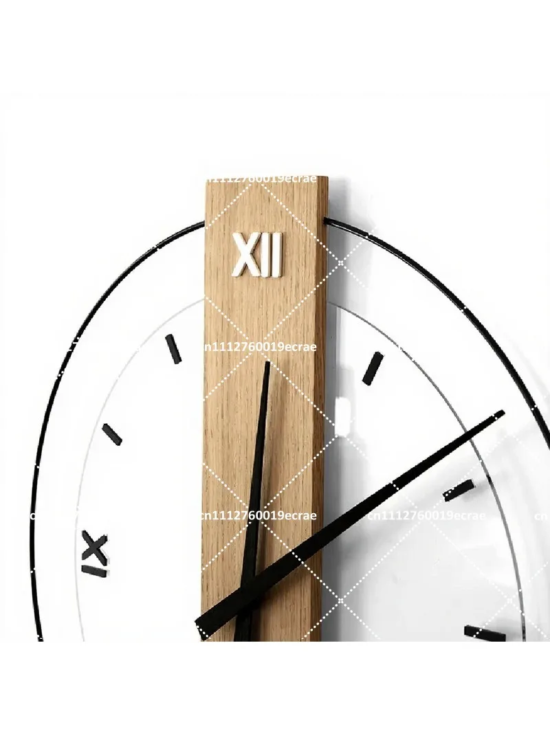 Modern Solid Wood Square Wall Clock Silent Circle Clock for Living Room Bedroom Home Decor
