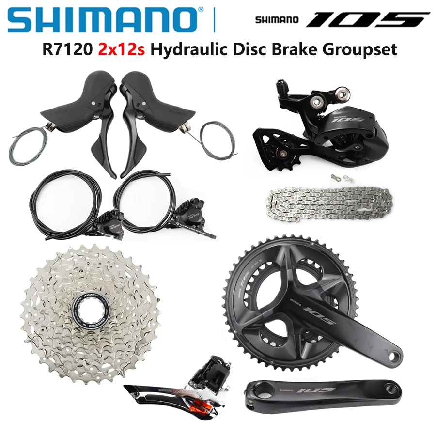 

Shimano 105 R7120 2x12s Hydraulic Disc Brake Groupset R7170 Shifter R7120 Brake CN M7100 R7100 Derailleur Crankset 12s Roadbike