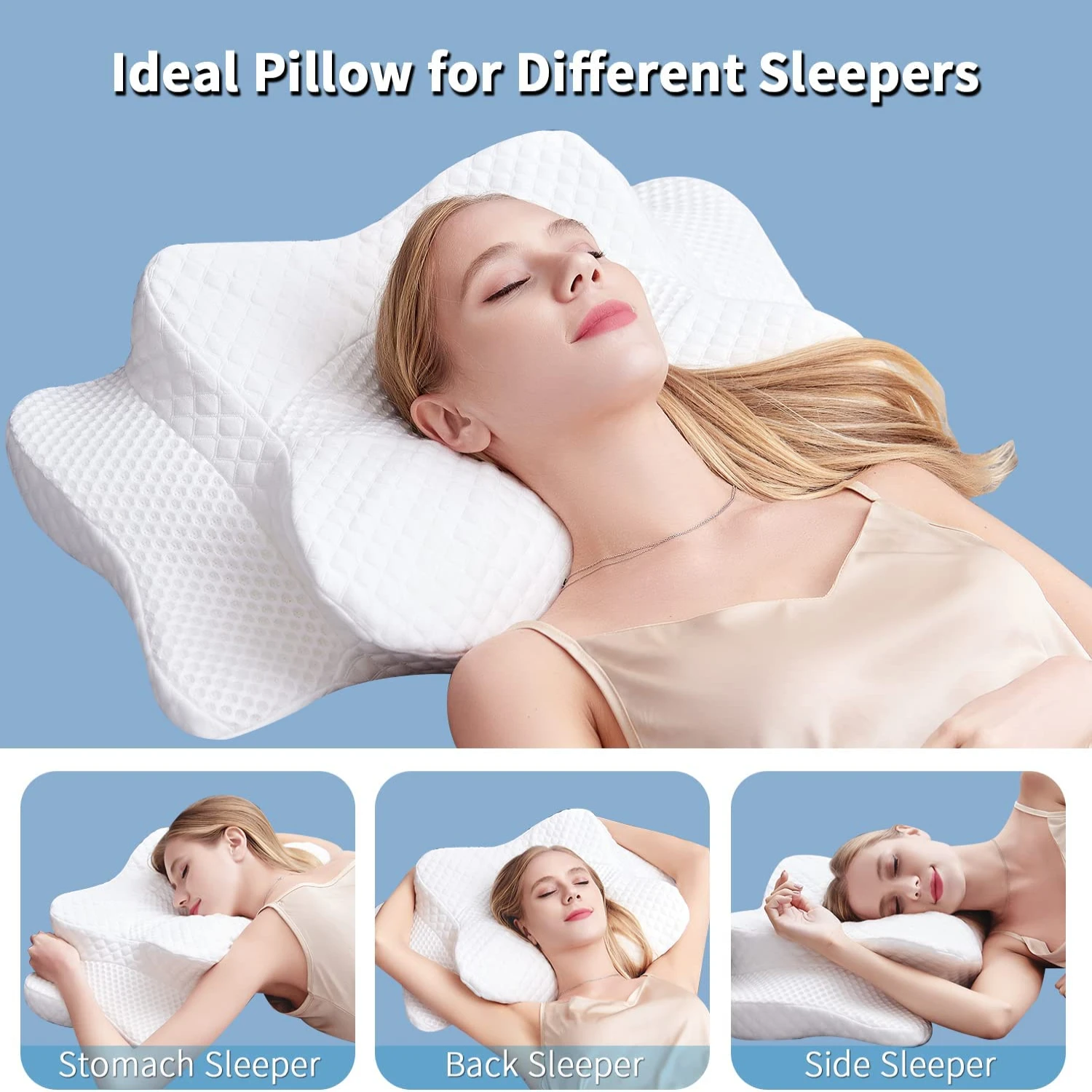 Enjoy the Ultimate Comfort and Support with our Luxurious Memory Foam Orthopedic Neck Support Pillow - Experience Optimal Neck S