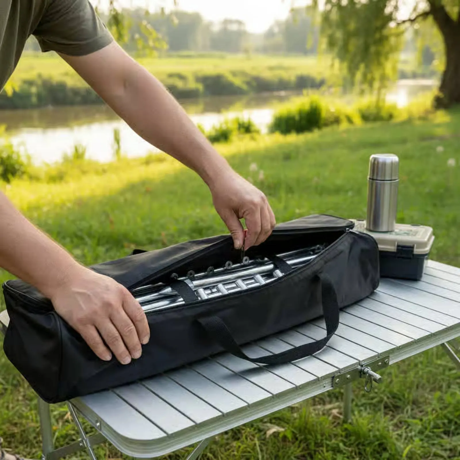 

Folding Rod Pod Foldable Rod Pod Ground Fishing Rack Collapsible Stable for Shore Anglers