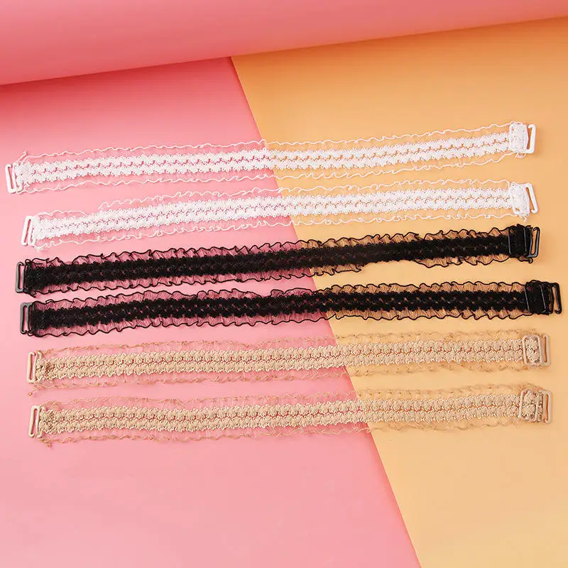 Flower Lace Bra Straps Women Adjustable Sexy Dress DIY Underwear Shoulder Strap Elastic Buckle Lingerie Strap Belt Decorative