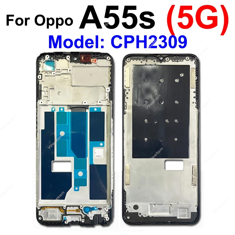 For OPPO A52 A53 A53s A54 A54s A55 A55s 4G 5G Front LCD Frame Holder Front LCD Housing Cover Bezel Case Replacement