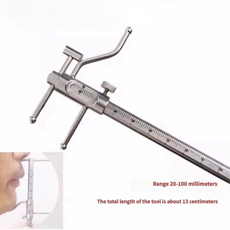 

Stainless Steel Dental Orthodontic Caliper for Chin Implant Measurement 20-100mm Sliding Measuring Ruler tool