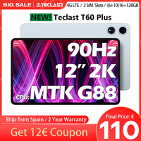 Teclast T60 Plus Android 14 Tablet 12 Inches 2K 2000X1200 90Hz Widevine L1 Mtk Helio G88 (6Gb Ram+10Gb Expansion)16Gb/128Gb 8000Mah Battery 4g Lte Dual Sim Tf up to 1Tb