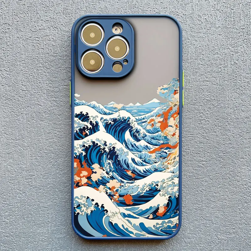 Japanische Mount Fuji Landschafts-Wellen-Handyhülle für iPhone 17 16 14 13 12 11 15 Pro Max Mini XR XS X 16 15 14 Plus Rückseite – Detail 3