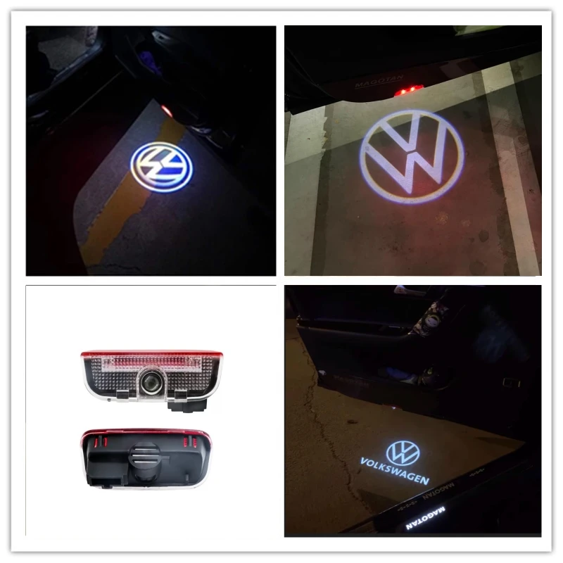 HD 2 قطعة شعار السيارة الباب الإسقاط ترحيب ضوء لشركة فولكس فاجن Mk5 MK6 MK7 باسات B6 B7 B8 B9 C6 C7 C8 تيجوان طوارق CC جولف بولو LED #6