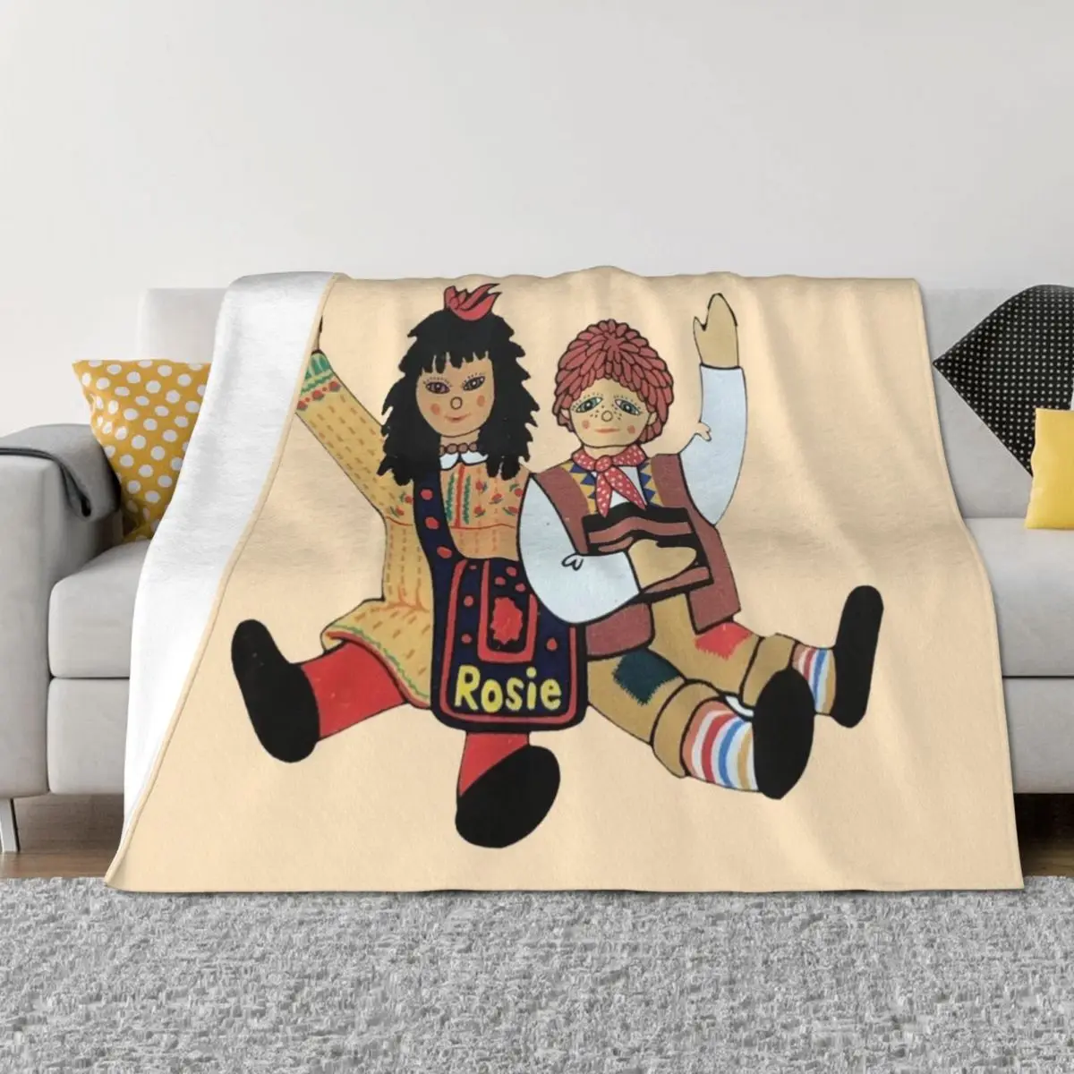 

Rosie and Jim dolls Throw Blanket valentine gift ideas for babies Moving Hairy Blankets