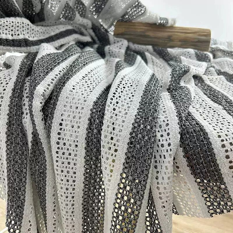 1yard Elastic vertical striped mesh fabrics for patchwork background shooting,costume designer fabric