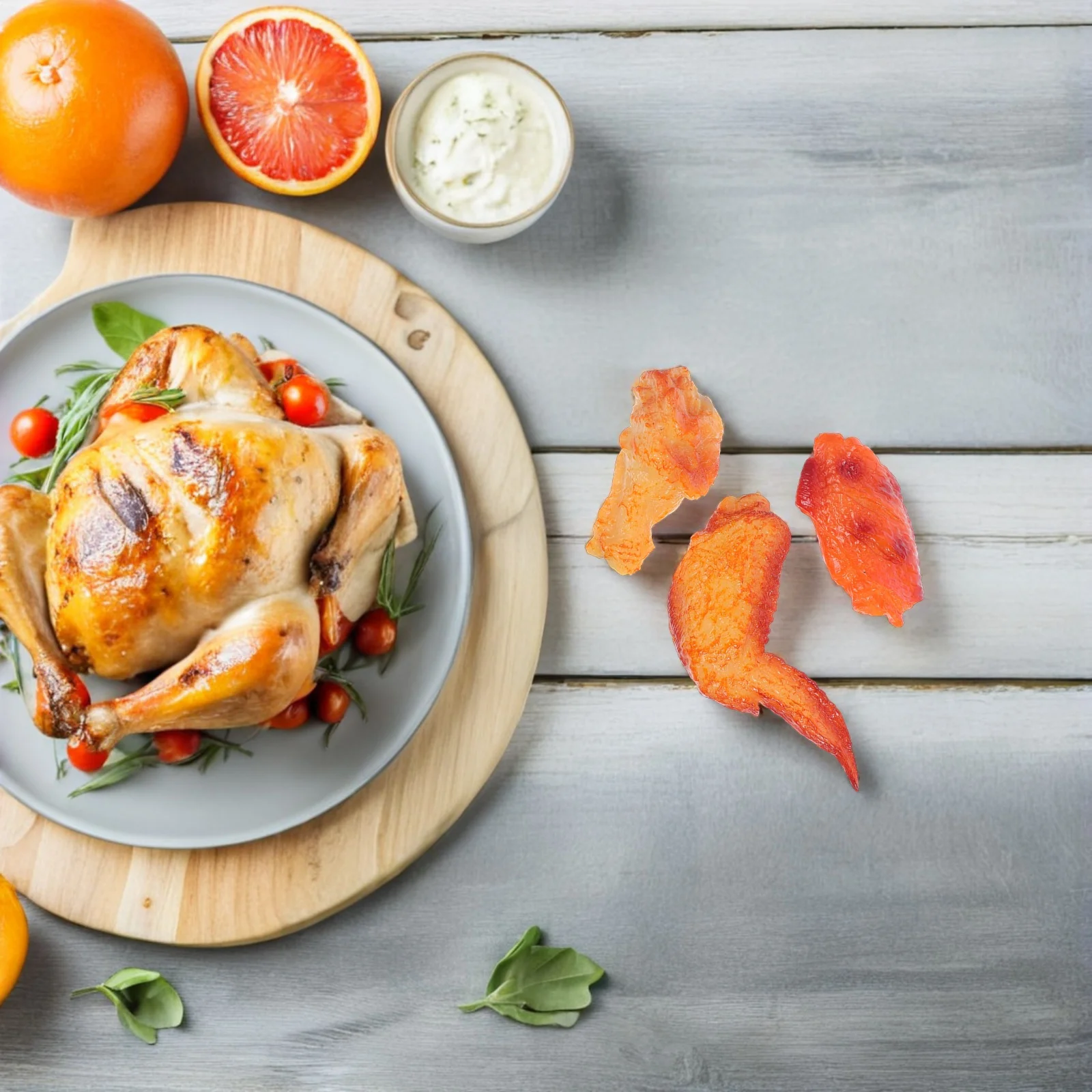 

3Pcs Simulated Chicken Leg Wings Realistic Artificial Fried Chicken Feet for Kitchen Home Decor Party Display Photography Props